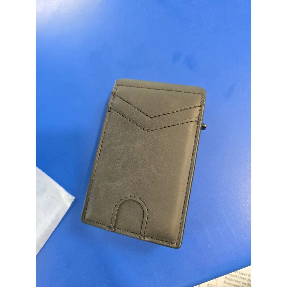 Men's Slim Pop-Up Bifold Wallet, RFID, multi Cards, ID Window, Aluminum Case New